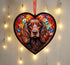 Cocker Spaniel Brown Stained Glass Effect Heart Suncatcher